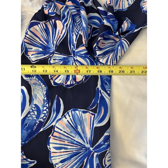 LILLY PULITZER Brynle Shift Dress Reel Life Blue Botanical Medium Long Sleeve - Picture 14 of 14